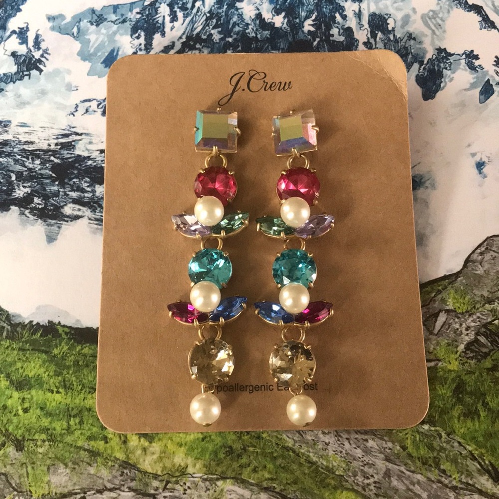 J.Crew Dangle Multi Colored Earrings, NWT